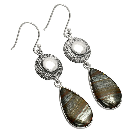 Natural Iron Tiger Eye Earrings E-1077 SDE84291