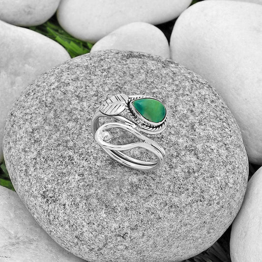 Natural Turquoise Magnesite Ring size-8 R-1464 SDR183545