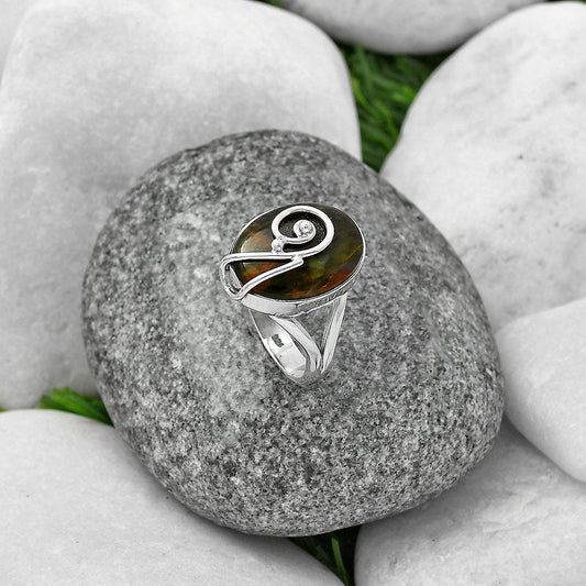 Turkish Rainforest Chrysocolla Ring size-8 R-1478 SDR215914-1