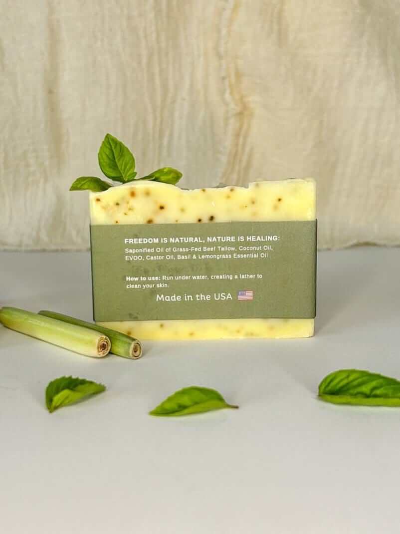 Basil & Lemongrass Tallow Soap Bar