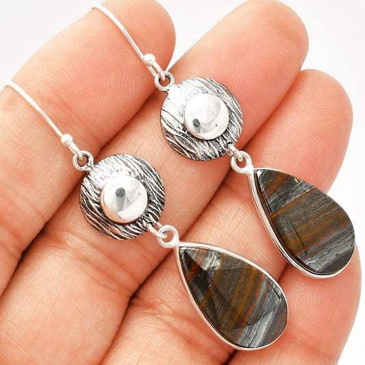 Natural Iron Tiger Eye Earrings E-1077 SDE84291