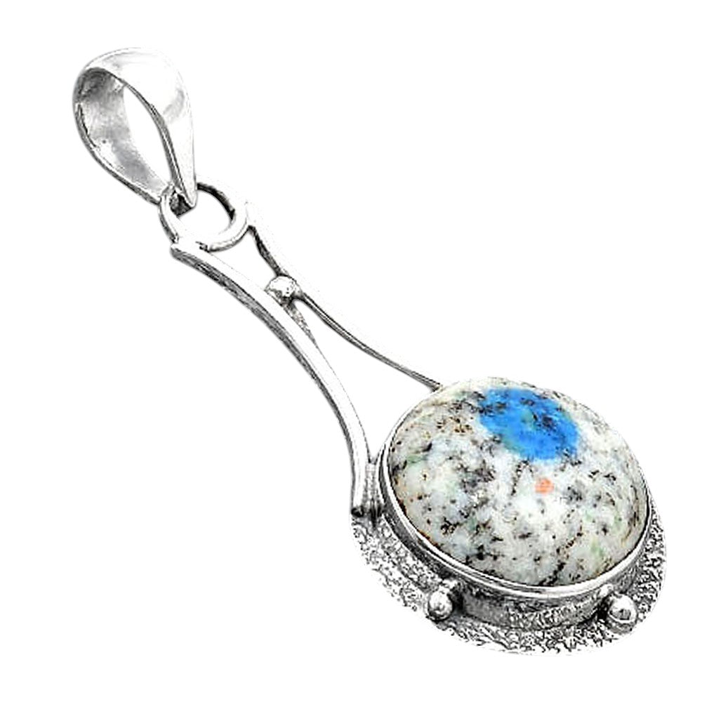 Natural K2 Blue - Azurite In Quartz Pendant