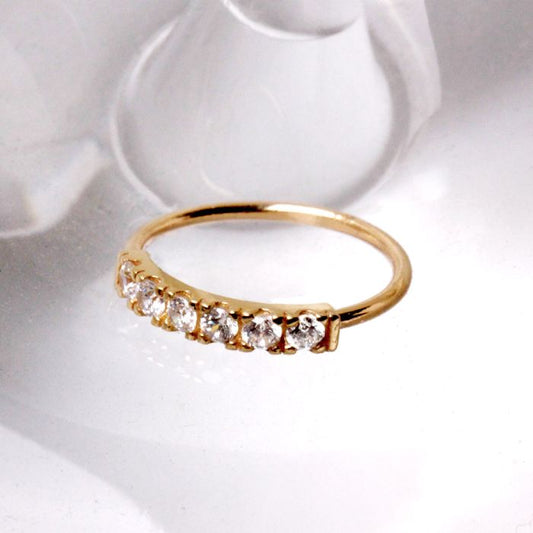 14Kt. Yellow Gold Multi-Jeweled Nose Hoop